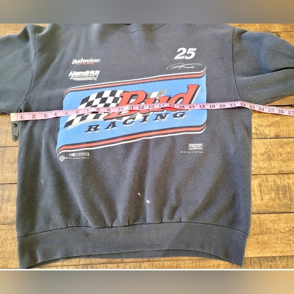 Vintage 1997 Budweiser Racing NASCAR Crewneck Sweatshirt Ricky Craven 25 USA - Picture 8 of 10